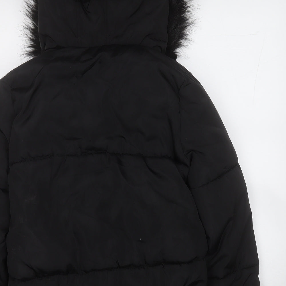 F&F Girls Black   Puffer Jacket Coat Size 12-13 Years