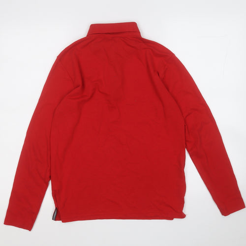 Dunnes Stores Boys Red  Polyester Basic Polo Size L Collared