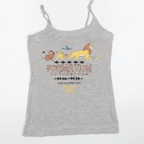 love to lounge  Womens Grey  Cotton Basic Tank Size 6 Round Neck - Lion King