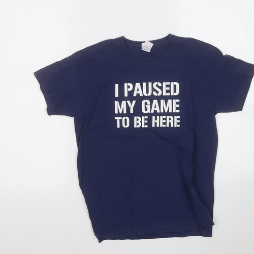 Fruit of the Loom Boys Blue  Cotton Basic T-Shirt Size 9-10 Years Round Neck  - I paused my game to be here