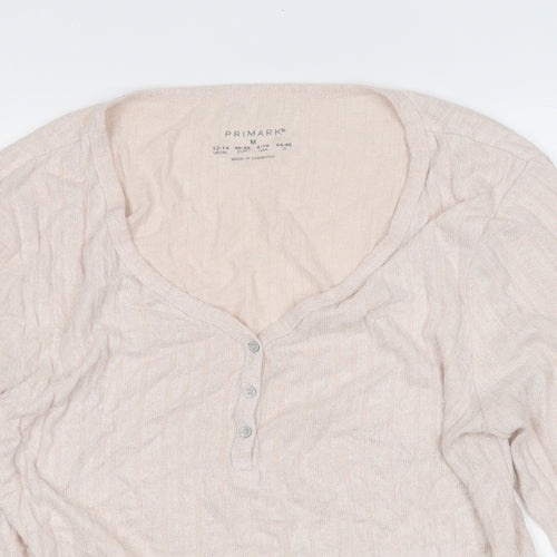 Primark Womens Pink V-Neck  Viscose Pullover Jumper Size 12