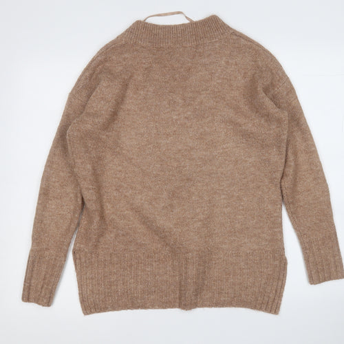 Primark Womens Brown V-Neck  Acrylic Pullover Jumper Size 6