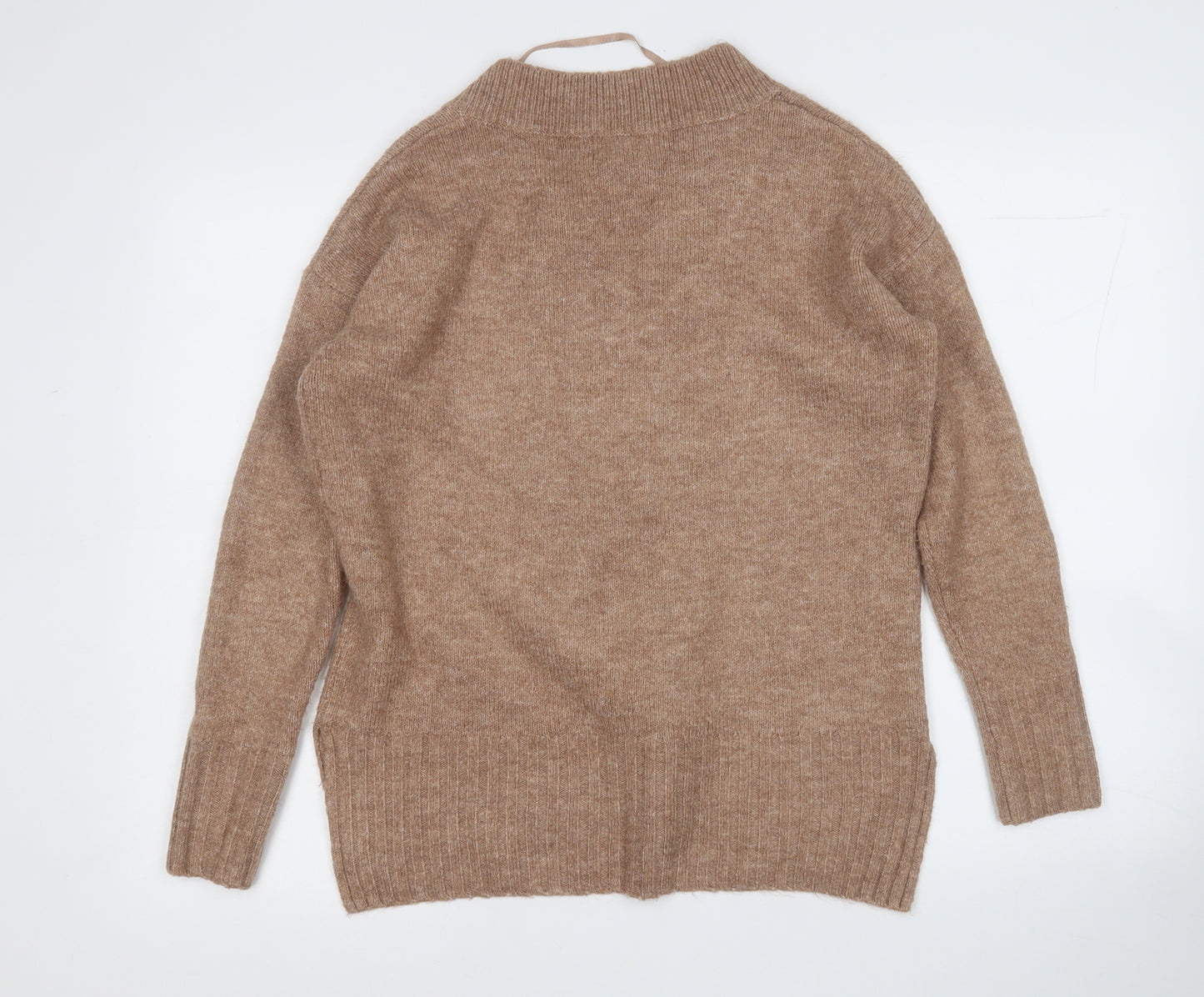 Primark Womens Brown V-Neck  Acrylic Pullover Jumper Size 6