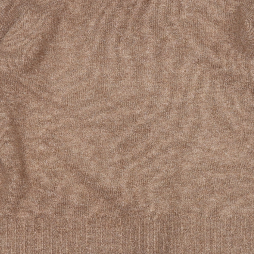 Primark Womens Brown V-Neck  Acrylic Pullover Jumper Size 6