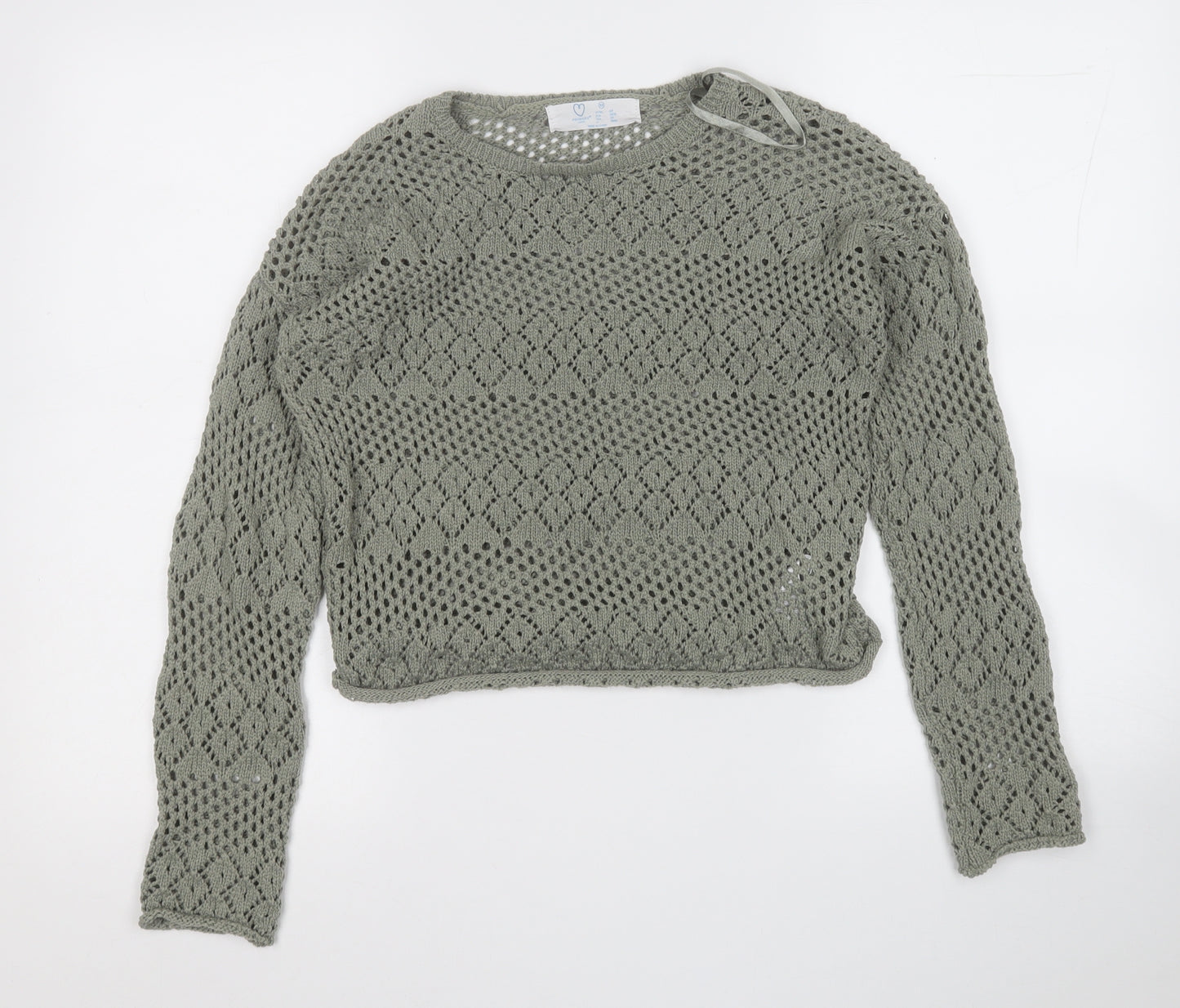 Primark Womens Green Round Neck  Polyester Pullover Jumper Size 6