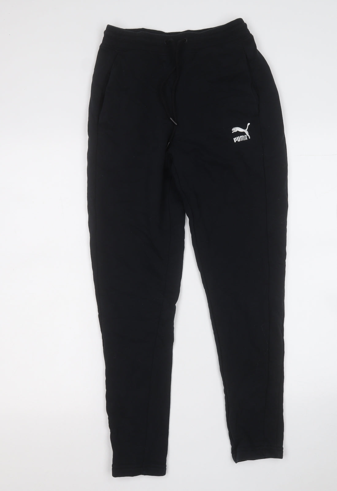 PUMA Mens Black  Cotton Jogger Trousers Size XS L26 in Regular