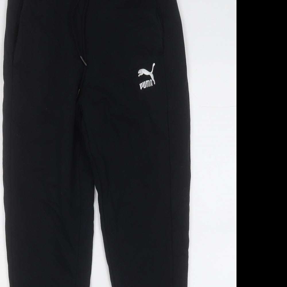 PUMA Mens Black  Cotton Jogger Trousers Size XS L26 in Regular