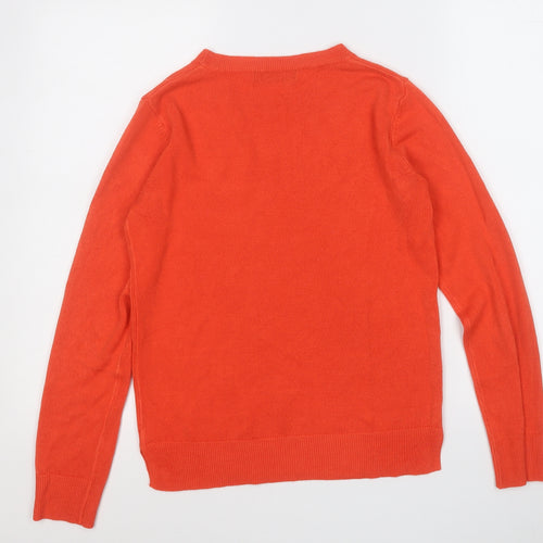 Marks and Spencer Womens Red Round Neck  Acrylic Pullover Jumper Size 8