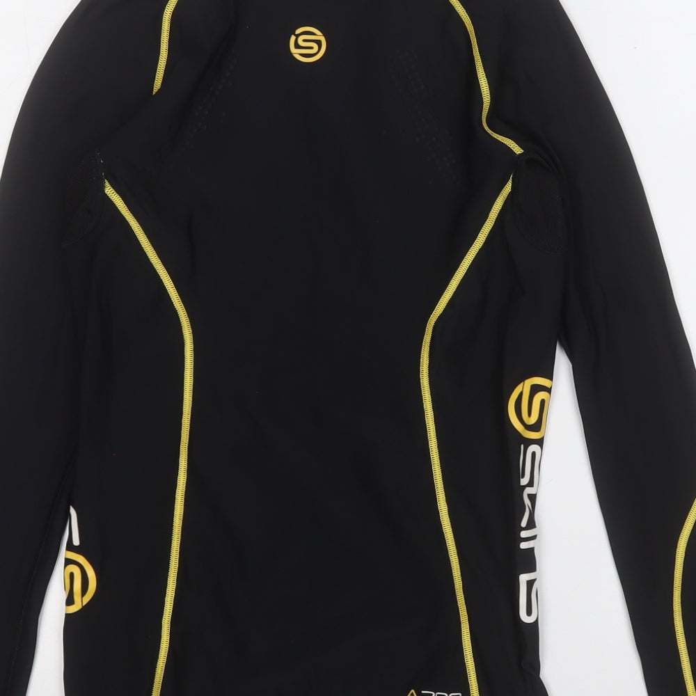 Skins Mens Black  Nylon Basic T-Shirt Size XS Round Neck