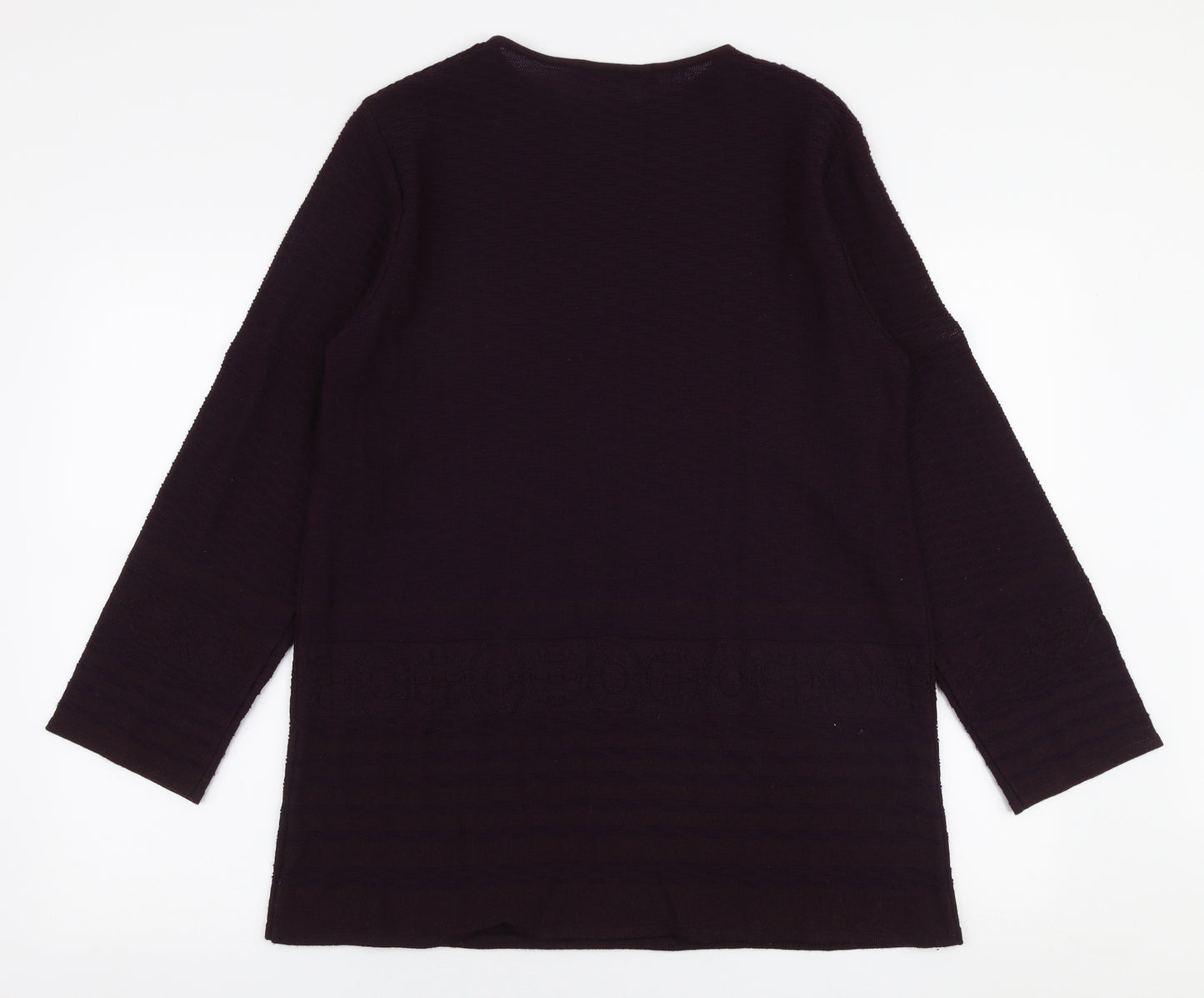 Nitya Womens Purple Round Neck  Wool Pullover Jumper Size M