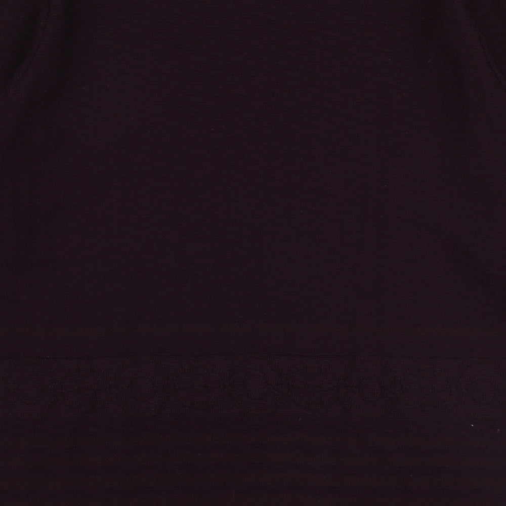 Nitya Womens Purple Round Neck  Wool Pullover Jumper Size M