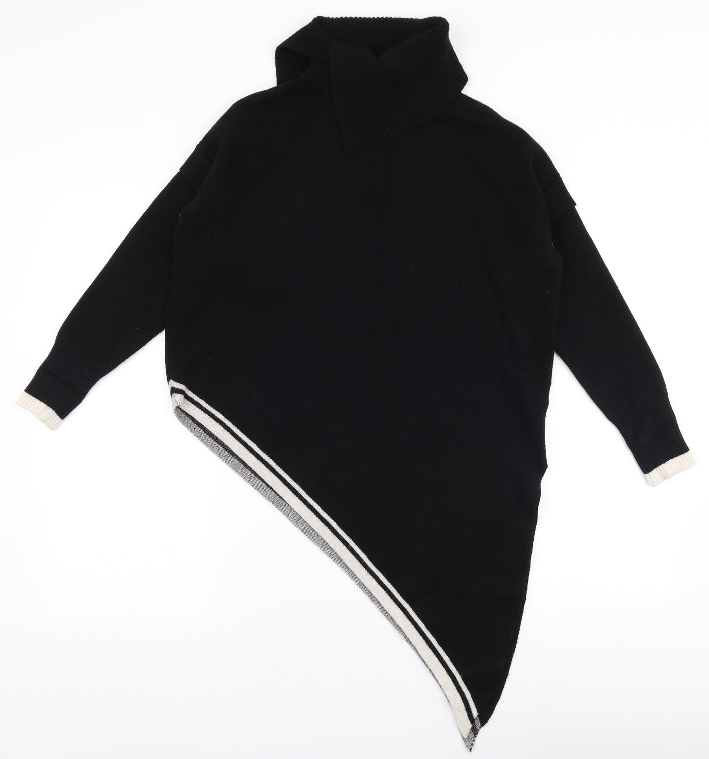 River Island Womens Black Roll Neck  Viscose Pullover Jumper Size S