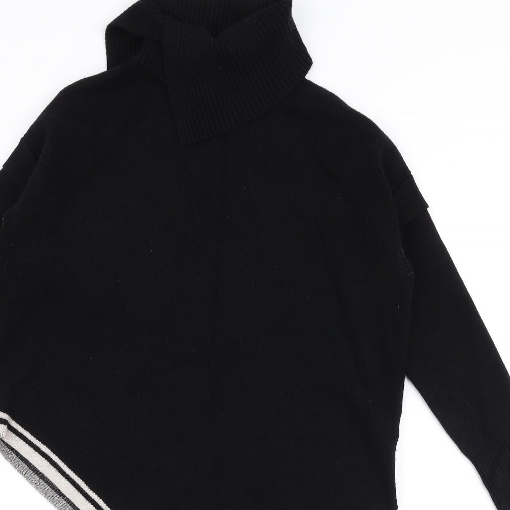 River Island Womens Black Roll Neck  Viscose Pullover Jumper Size S