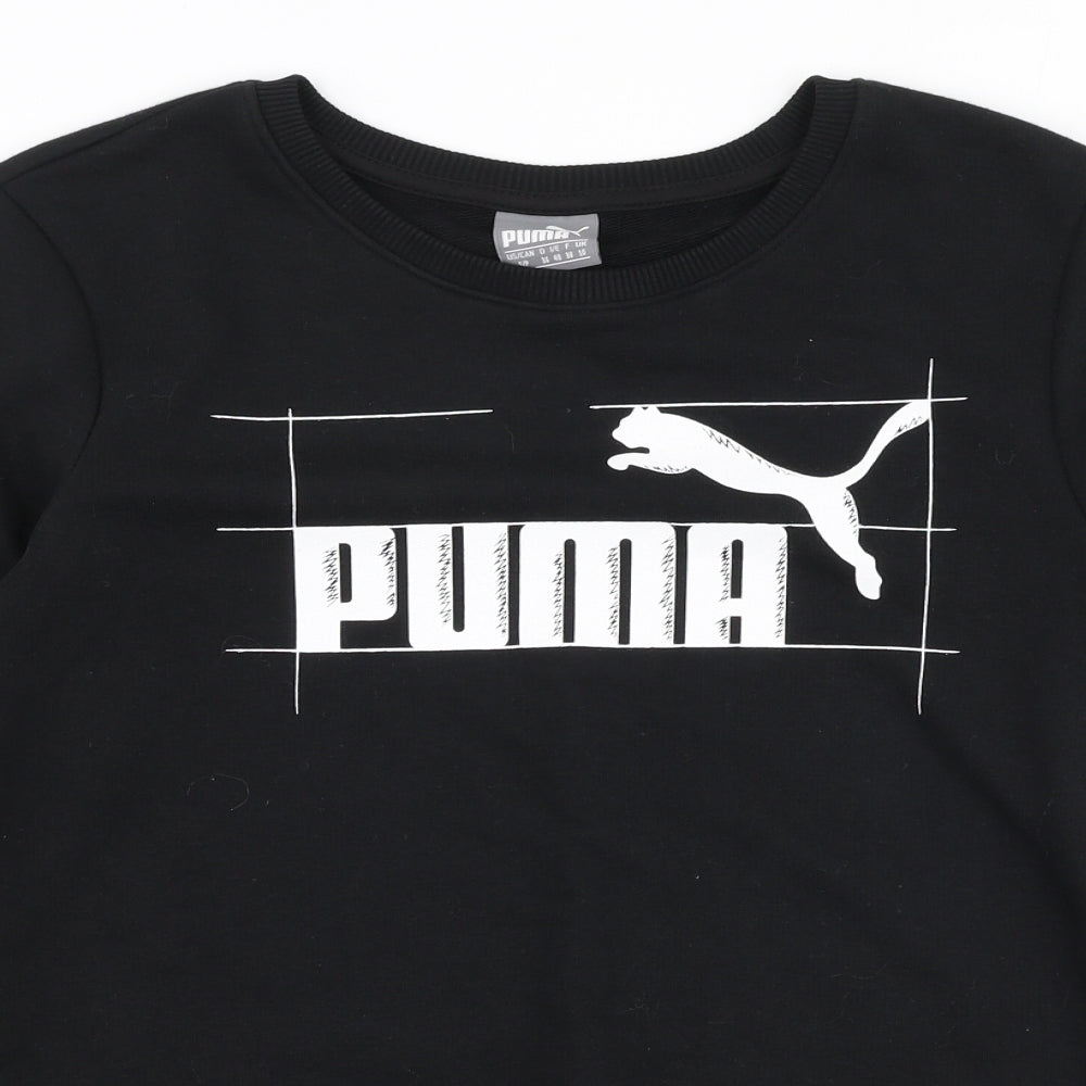 PUMA Womens Black  Cotton Pullover Sweatshirt Size 10  Pullover