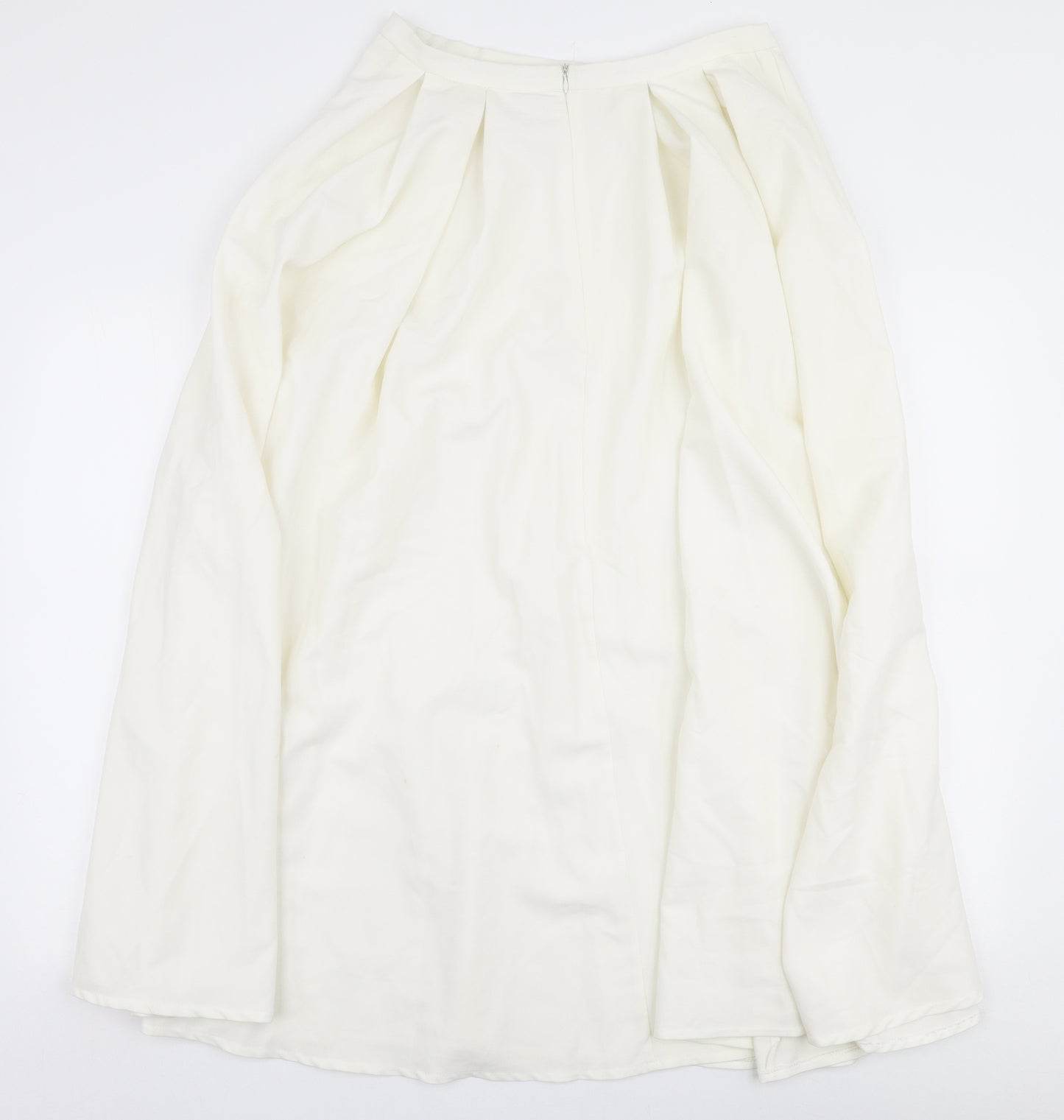 In the Style Womens White  Polyester Skater Skirt Size 10   Zip