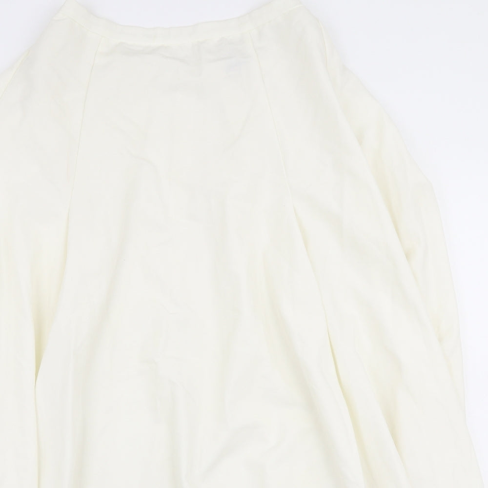 In the Style Womens White  Polyester Skater Skirt Size 10   Zip