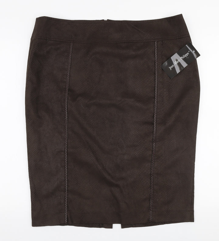 Jean MARC Philippe Womens Brown Polyester A-Line Skirt Size 39 in Zip - Suede
