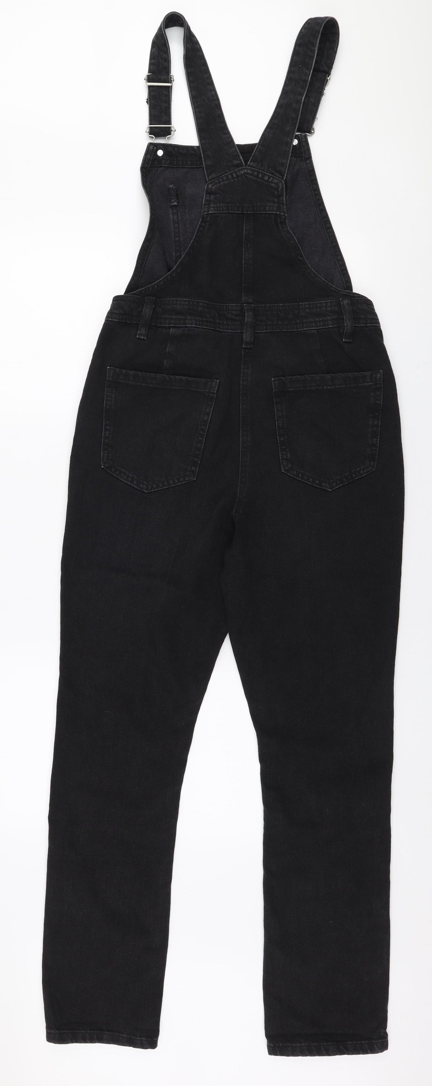 NEXT Womens Black  100% Cotton Dungaree One-Piece Size 6 L29 in Button