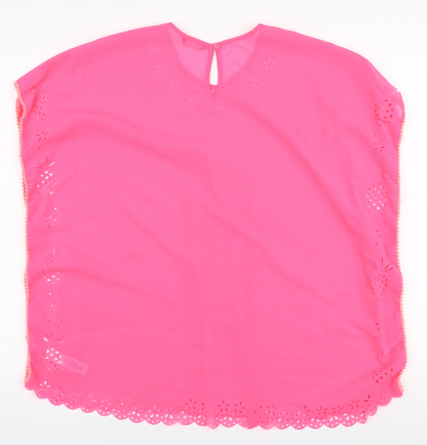 George Girls Pink  Polyester A-Line  Size L  Round Neck Pullover - beach cover up