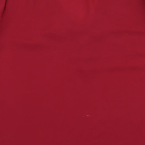 Atmosphere Womens Red  Polyester Basic Blouse Size 10 V-Neck