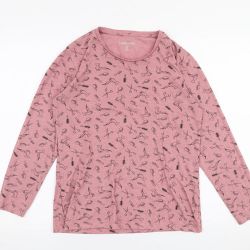 Dunnes Stores Womens Pink  Polyester Jersey T-Shirt Size S Round Neck - Hair dressing