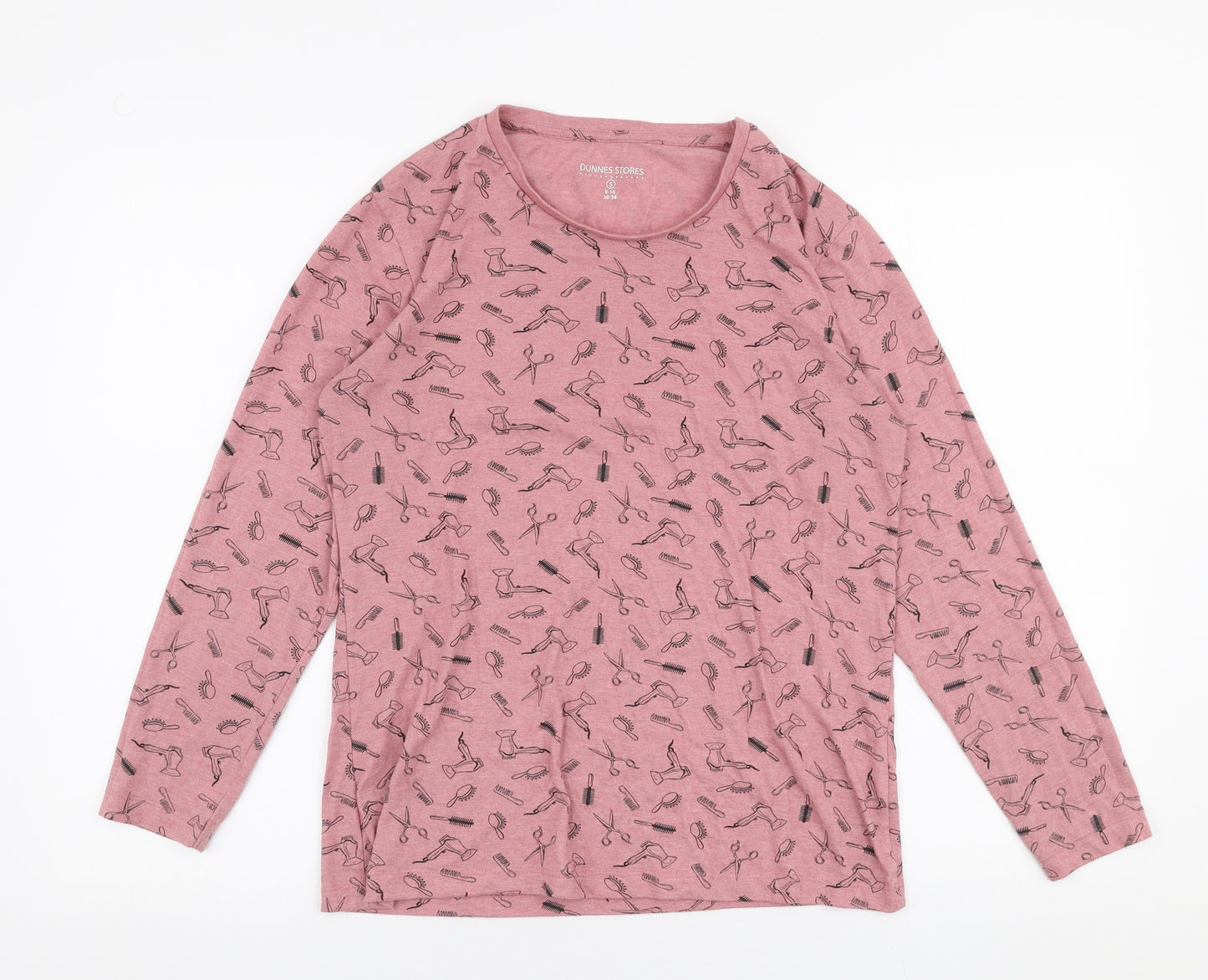 Dunnes Stores Womens Pink  Polyester Jersey T-Shirt Size S Round Neck - Hair dressing