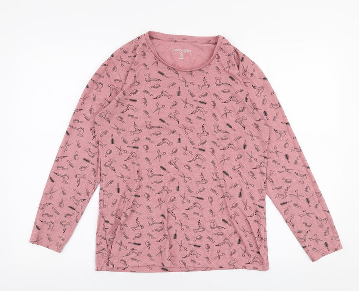 Dunnes Stores Womens Pink  Polyester Jersey T-Shirt Size S Round Neck - Hair dressing