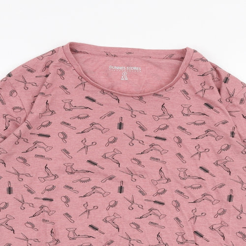 Dunnes Stores Womens Pink  Polyester Jersey T-Shirt Size S Round Neck - Hair dressing