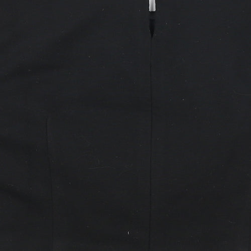 Miss Selfridge Womens Black Geometric Polyester Cropped Blouse Size 6 Round Neck