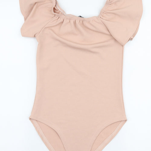 Exhibit Womens Pink  Polyester Bodysuit One-Piece Size 8  Snap