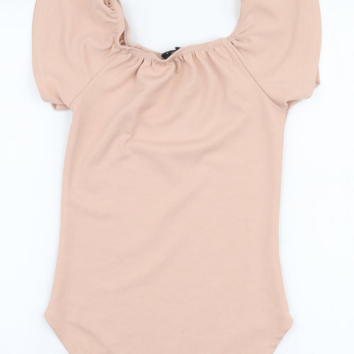 Exhibit Womens Pink  Polyester Bodysuit One-Piece Size 8  Snap
