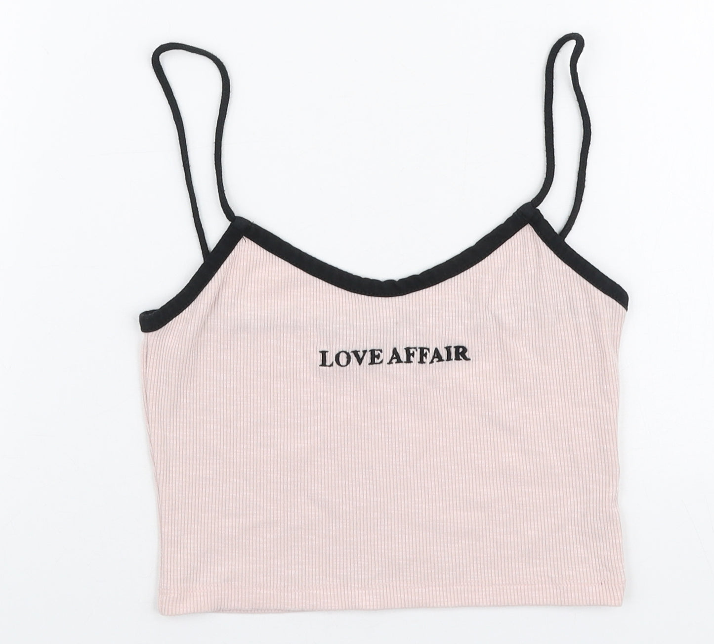 Topshop Womens Pink  Polyester Cropped Tank Size 6 Round Neck - Love affair
