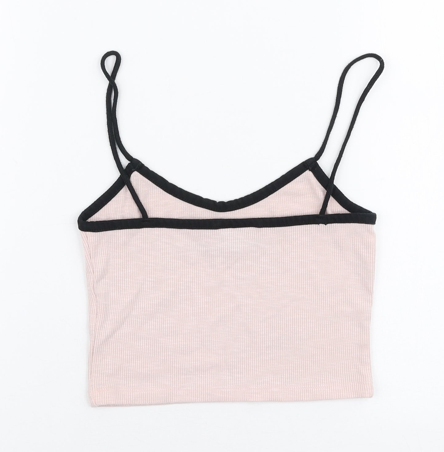 Topshop Womens Pink  Polyester Cropped Tank Size 6 Round Neck - Love affair