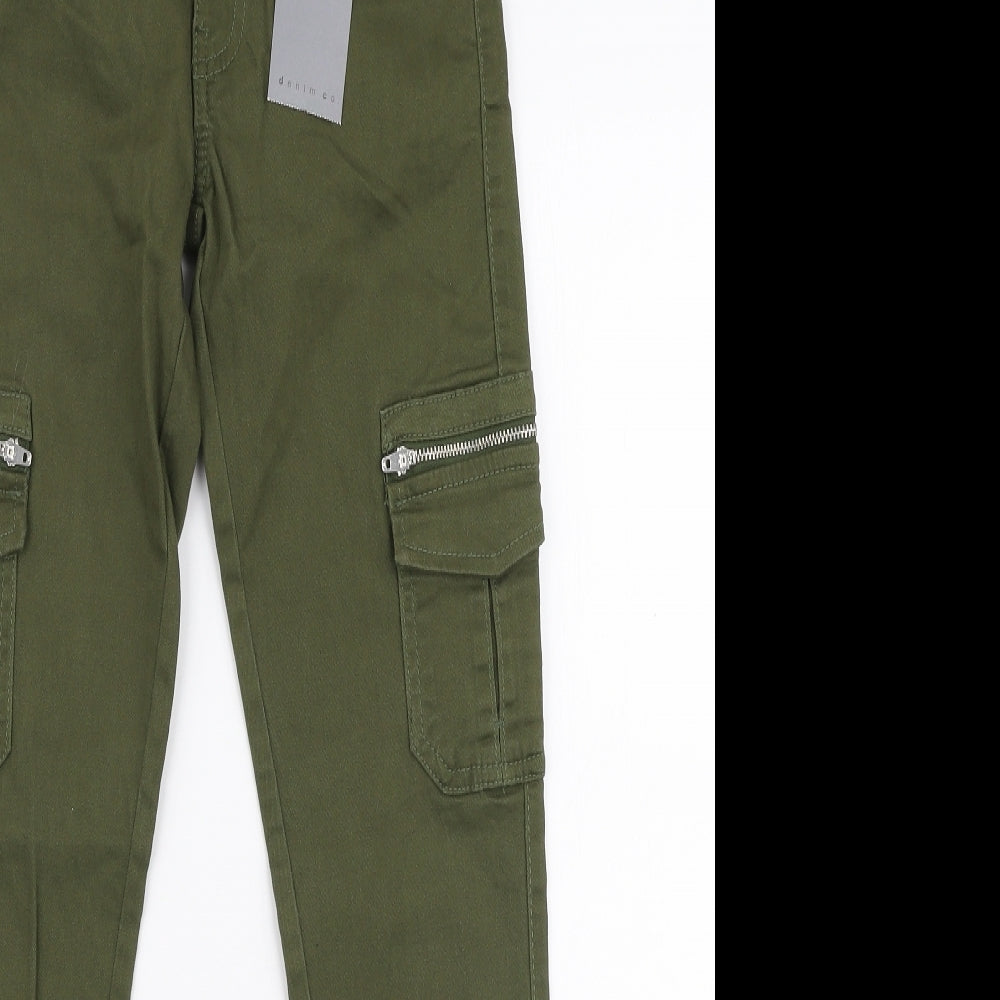 Denim Co Womens Green  Cotton Skinny Jeans Size 6 L27 in Slim Zip - Cargo