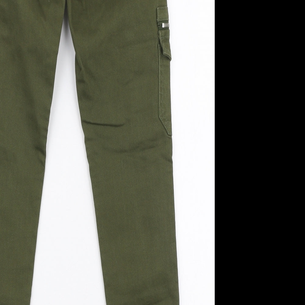Denim Co Womens Green  Cotton Skinny Jeans Size 6 L27 in Slim Zip - Cargo