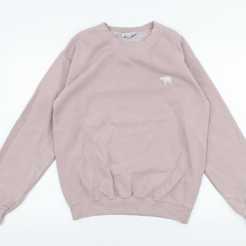Topshop Womens Pink  Polyester Pullover Sweatshirt Size S  Pullover