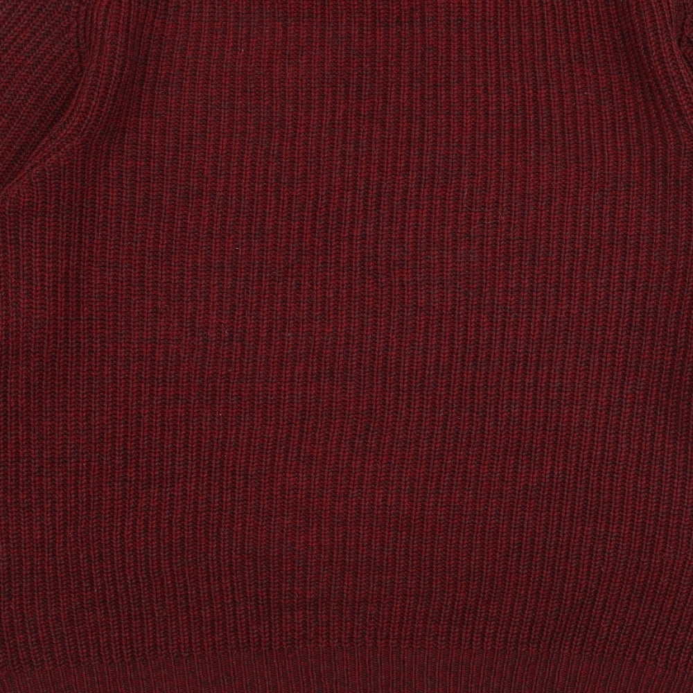 F&F Mens Red Round Neck  Acrylic Pullover Jumper Size L