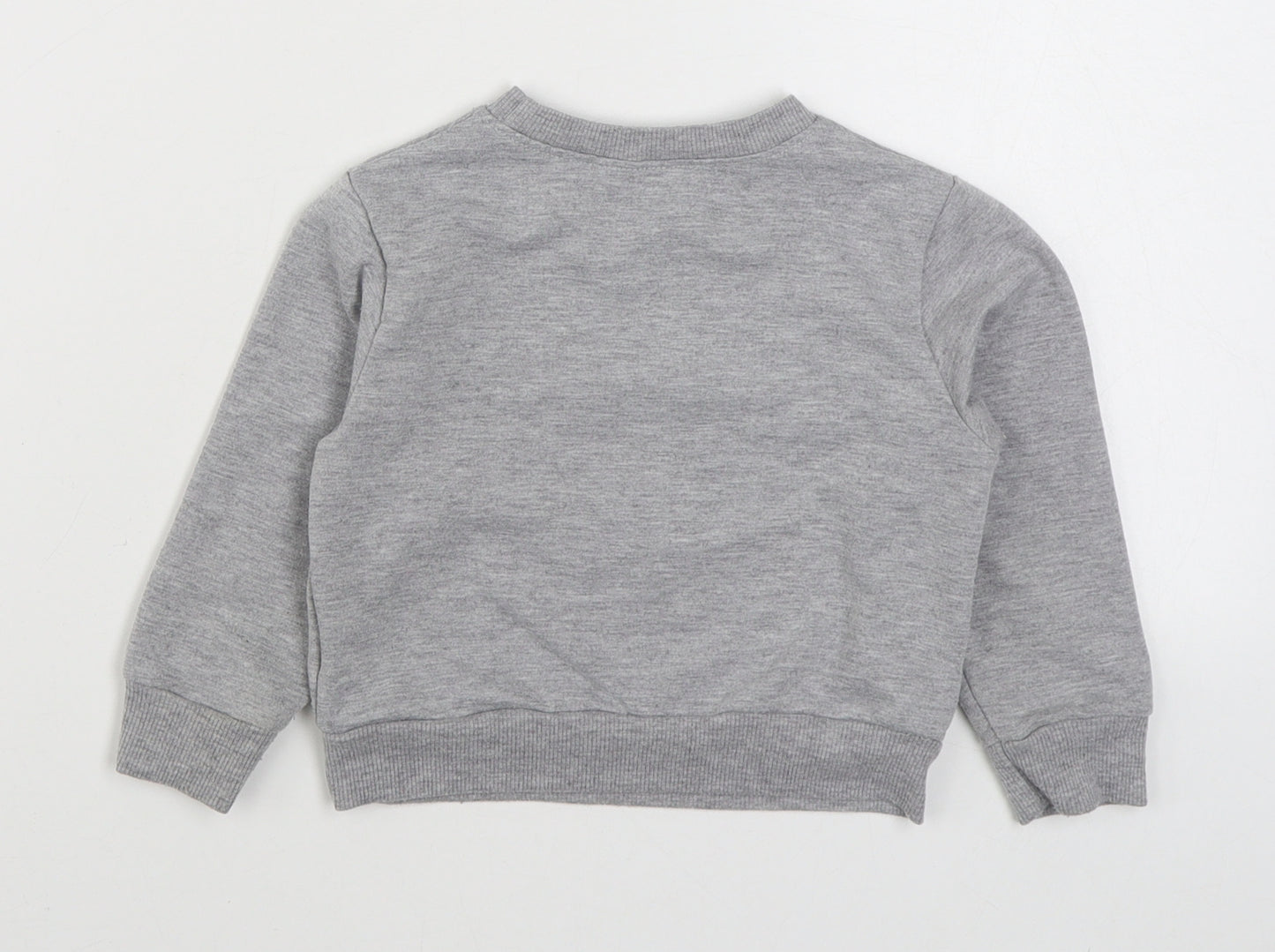 Preworn Girls Grey  Cotton Pullover Sweatshirt Size 2 Years  Pullover