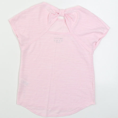 Matalan Girls Pink  Polyester Basic T-Shirt Size 8-9 Years Round Neck Pullover