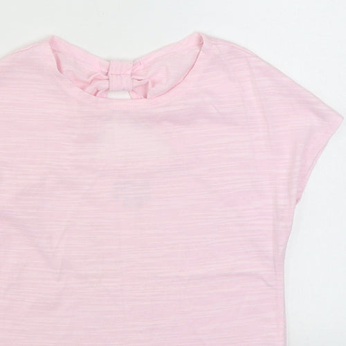 Matalan Girls Pink  Polyester Basic T-Shirt Size 8-9 Years Round Neck Pullover