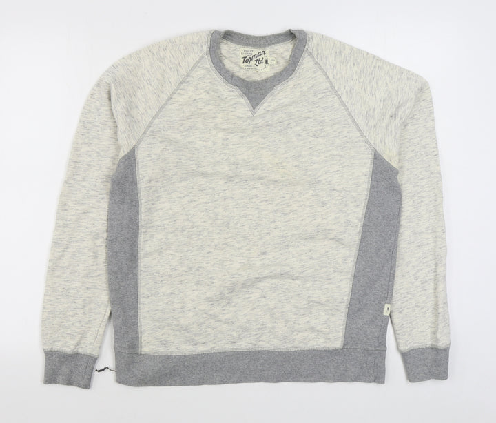 Topman Mens Grey Cotton Pullover Sweatshirt Size M
