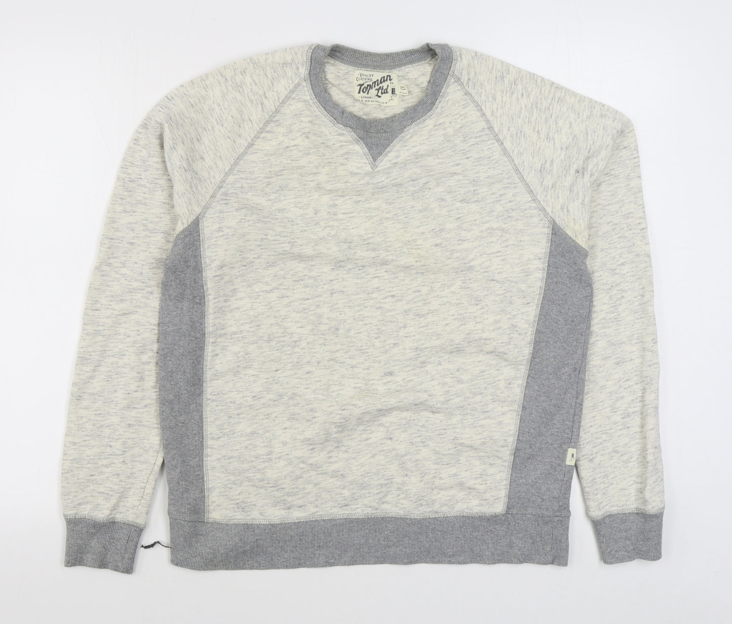 Topman Mens Grey  Cotton Pullover Sweatshirt Size M