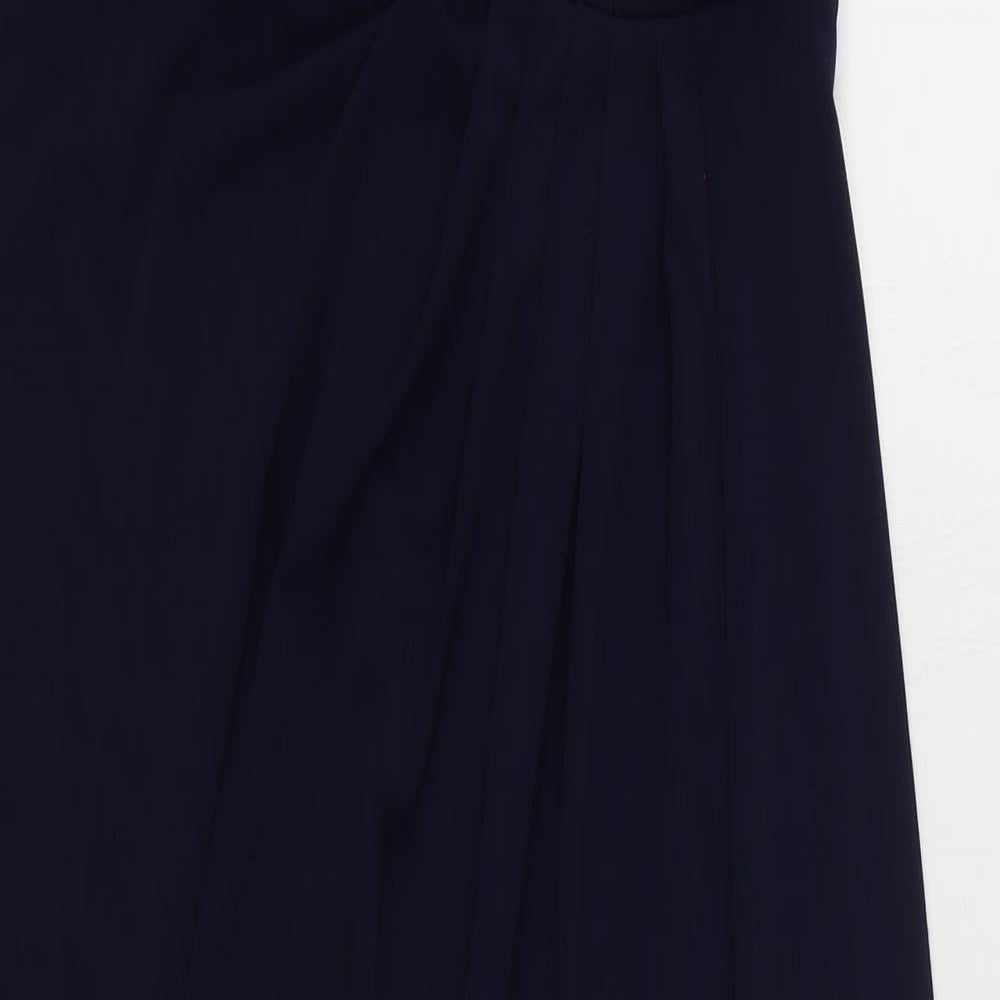 Valerie Bertinelli Womens Blue  Polyester Maxi  Size 10  Off the Shoulder Zip