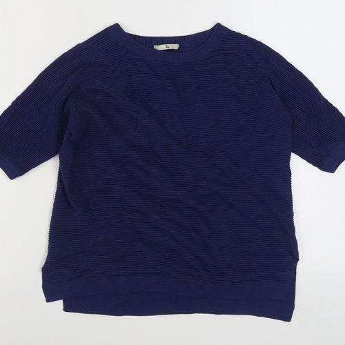 TU Womens Black Round Neck  Viscose Pullover Jumper Size 10
