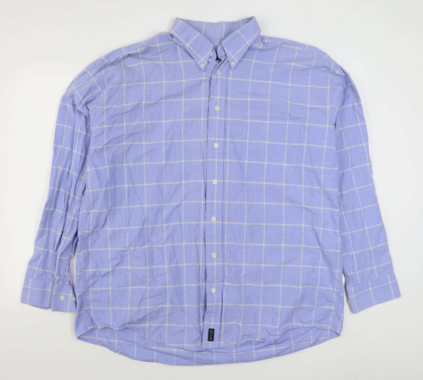 Club Dublin Womens Blue  100% Cotton Basic Button-Up Size XL Collared