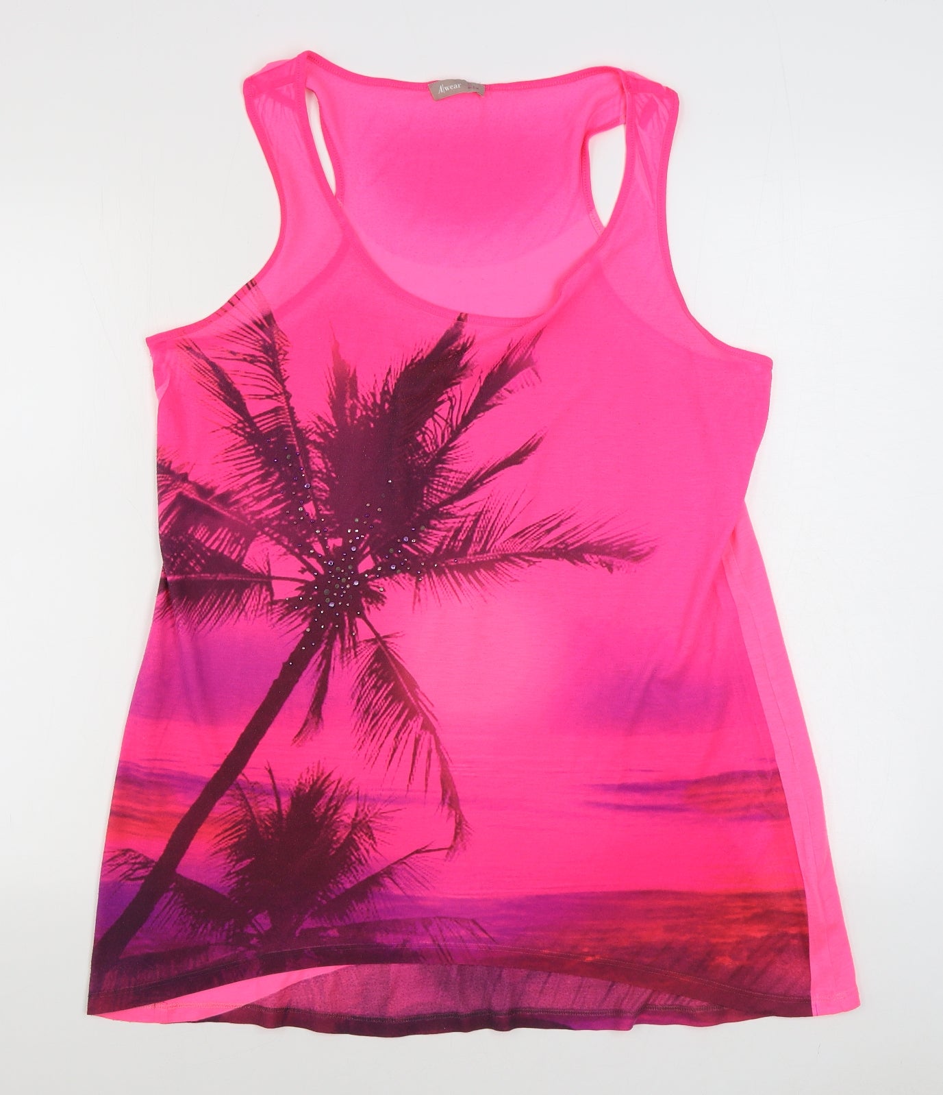 A Wear Womens Pink  Polyester Tunic Tank Size 18 Scoop Neck