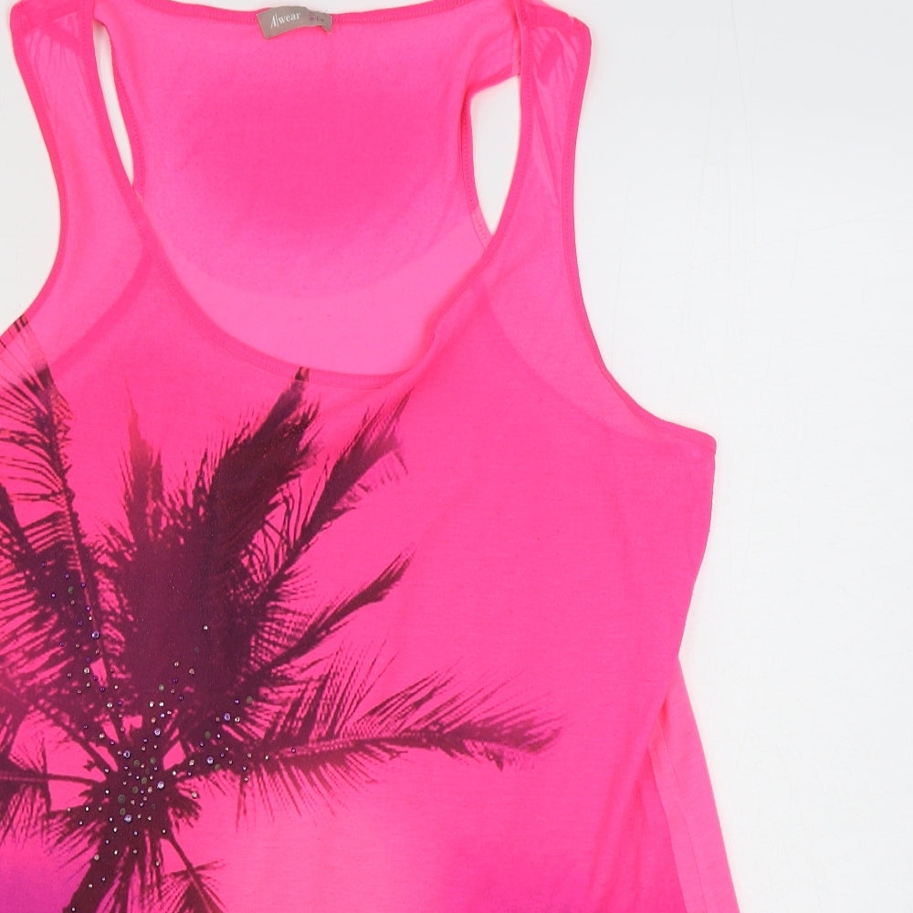 A Wear Womens Pink  Polyester Tunic Tank Size 18 Scoop Neck