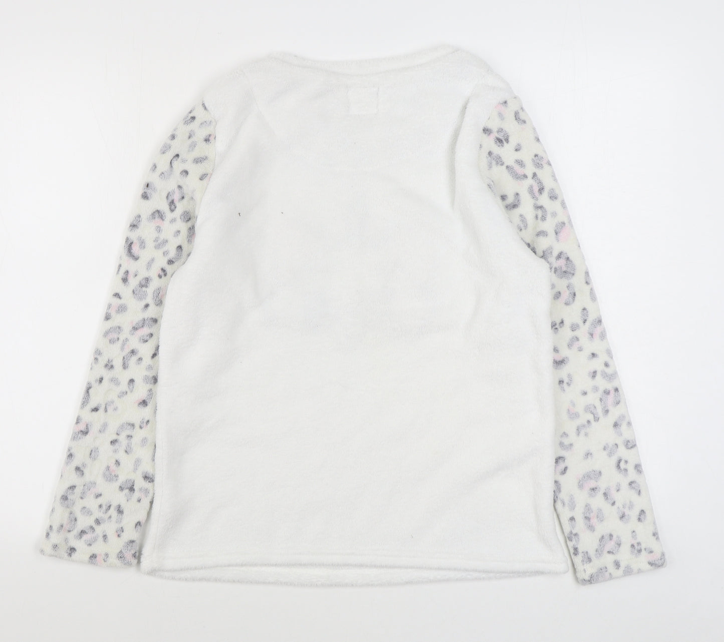 Priark Womens White Geometric Polyester Top Pyjama Top Size M