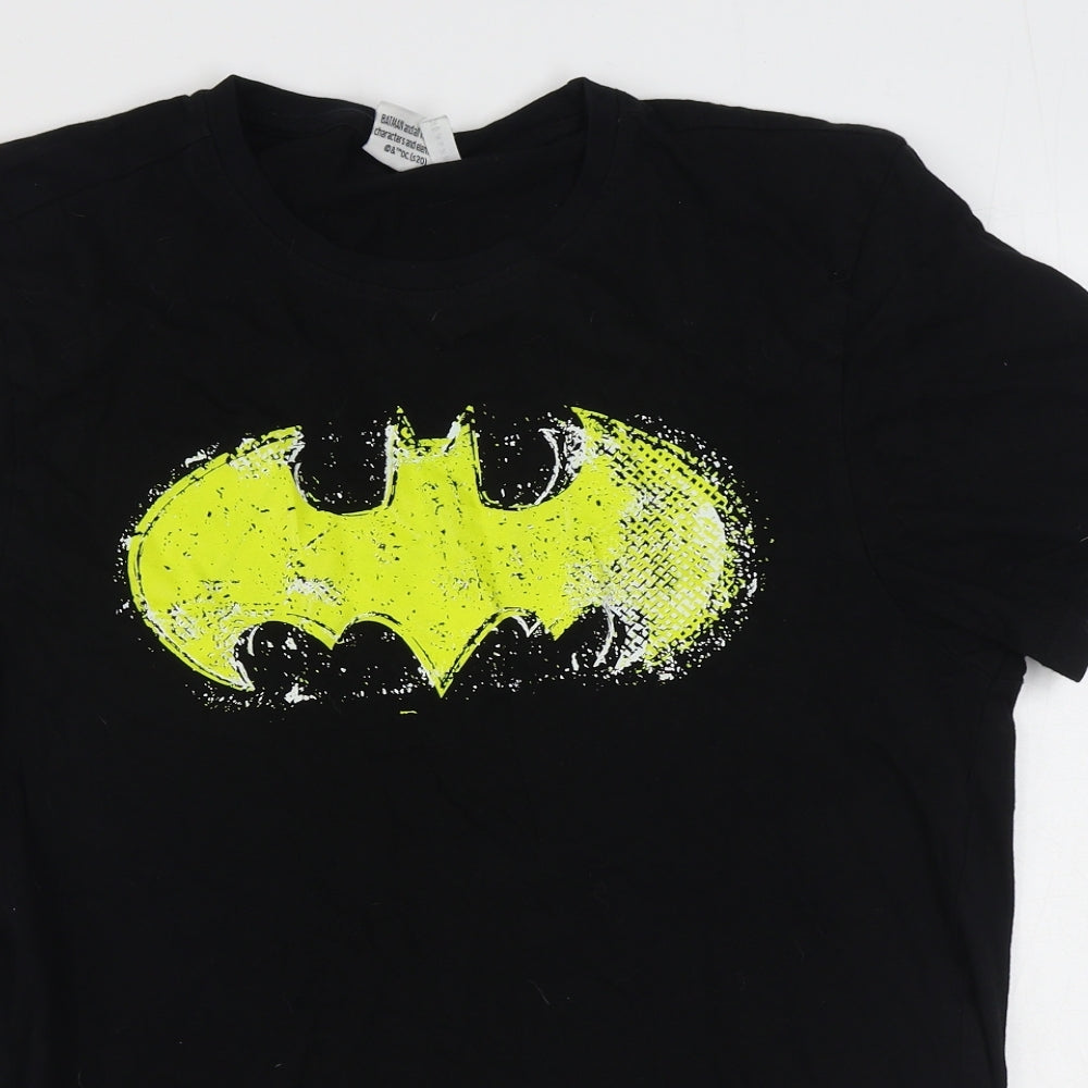 Batman Mens Black  Cotton  T-Shirt Size XL Round Neck