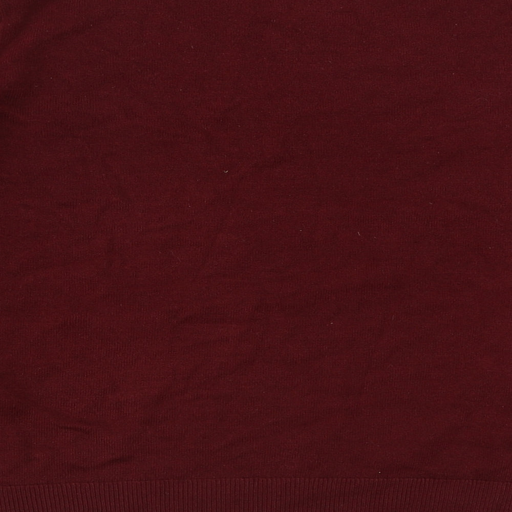 Marks and Spencer Womens Red Round Neck  Acrylic Pullover Jumper Size 14